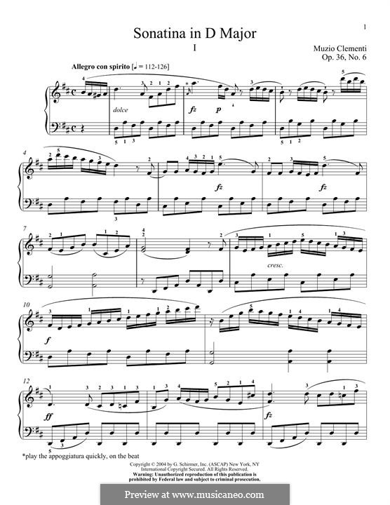 Sonatina No.6: For piano by Muzio Clementi