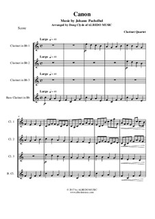 Quartet instrument version: For clarinet quartet by Johann Pachelbel