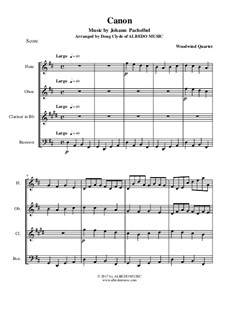Quartet instrument version: For woodwind quartet by Johann Pachelbel