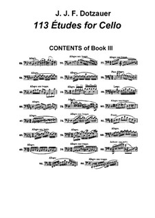 One Hundred and Thirteen Etudes for Cello: Book III by Friedrich Dotzauer