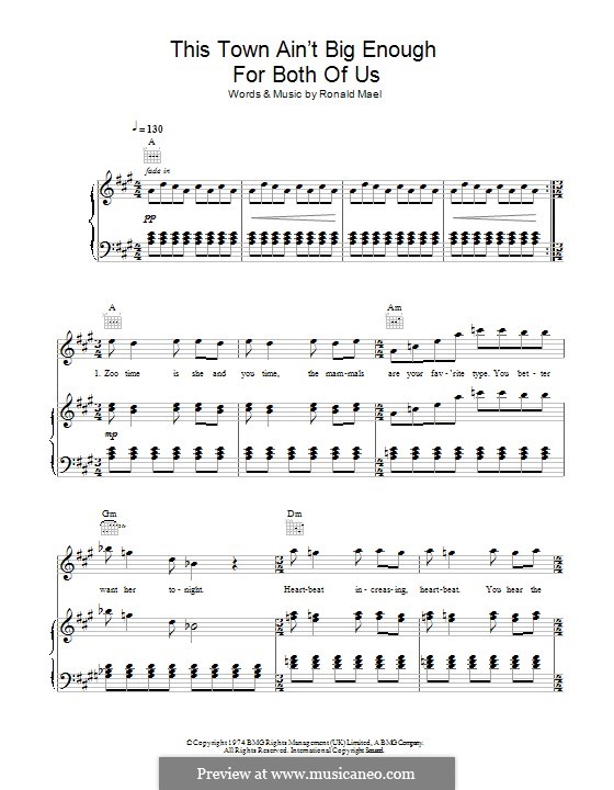 this town aint big enough for both of us sparks by r mael on sparks sheet music