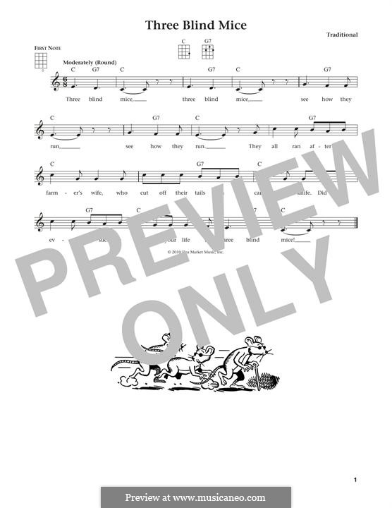 Three Blind Mice: For ukulele by folklore