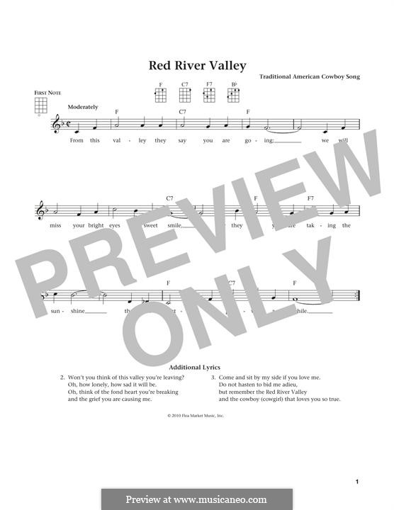 The Red River Valley: For ukulele by folklore