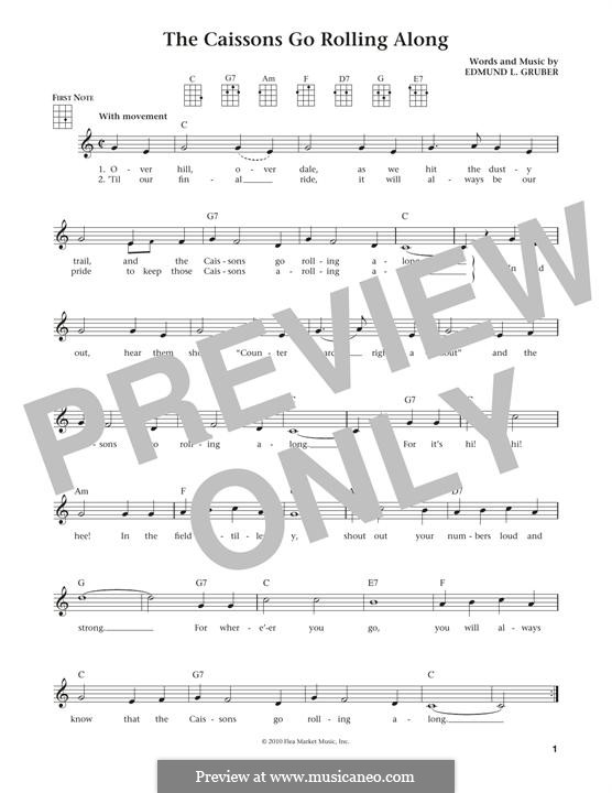 The Caissons Go Rolling Along by E.L. Gruber - sheet music on MusicaNeo