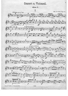 Concerto for Cello and Orchestra in B Minor, B.191 Op.104: Oboe I part by Antonín Dvořák