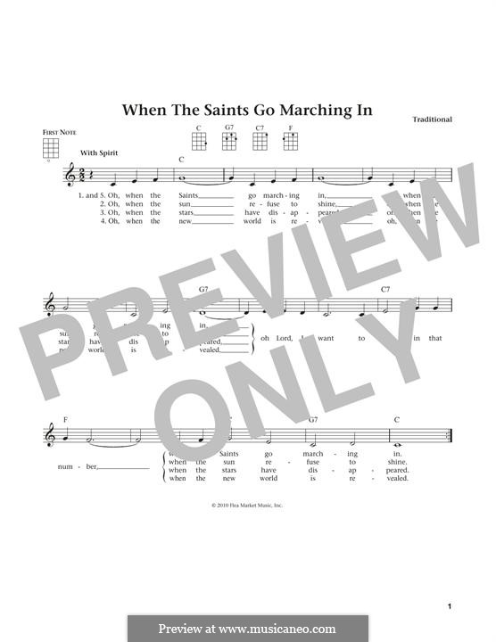 When the Saints Go Marching in: For ukulele by folklore