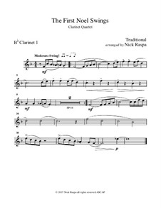 Swings: For clarinet quartet – Bb clarinet 1 part by folklore