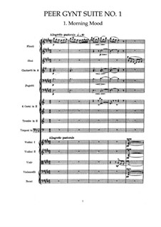 Suite No.1. Morning Mood, Op.46 No.1: Full score by Edvard Grieg