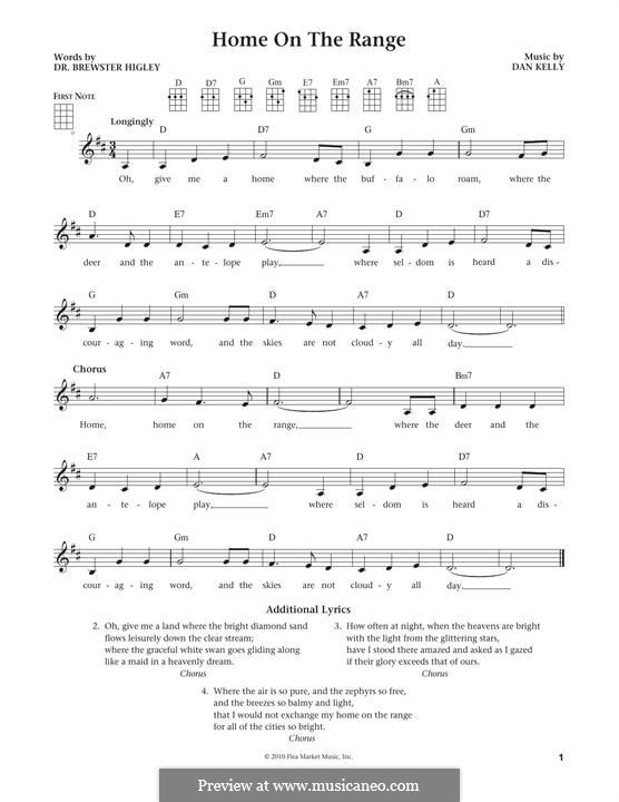 Home on the Range: For ukulele by Daniel E. Kelley