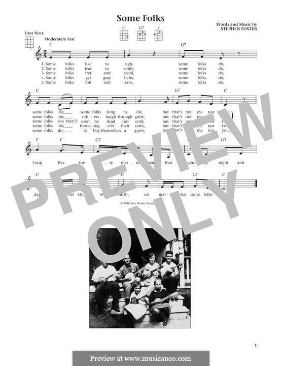 Some Folks: For ukulele by Stephen Collins Foster