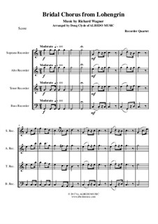 Bridal Chorus: For recorder quartet by Richard Wagner