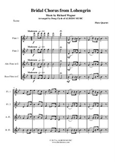 Bridal Chorus: For flute quartet by Richard Wagner
