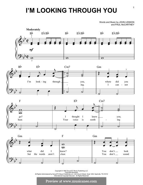 I'm Looking Through You (The Beatles): For piano by John Lennon, Paul McCartney