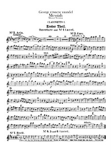 Complete Oratorio: Clarinets I, II parts by Georg Friedrich Händel