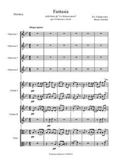 Fragments: Fantasy. Arrangement for four piccolos and string orchestra by Pyotr Tchaikovsky