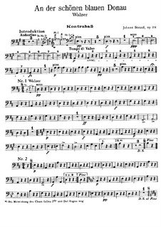 On the Beautiful Blue Danube, Op.314: Double bass part by Johann Strauss (Sohn)