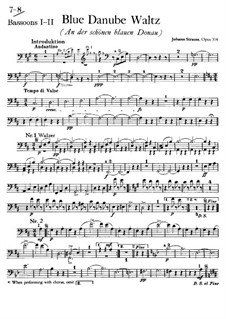 On the Beautiful Blue Danube, Op.314: Bassoons part by Johann Strauss (Sohn)