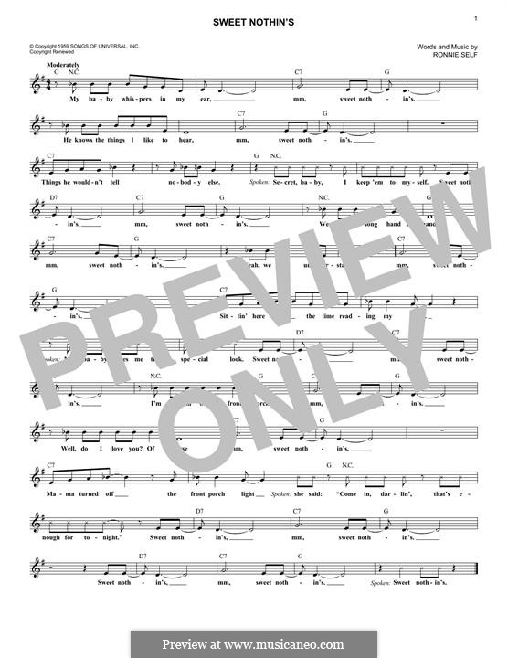 Sweet Nothin's (Brenda Lee) by R. Self - sheet music on MusicaNeo