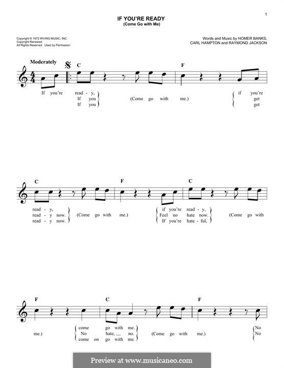 If You're Ready (Come Go with Me): Melody line by Carl Hampton, Homer Banks, Raymond Jackson