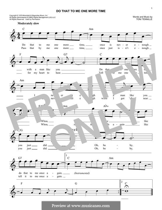 Do That To Me One More Time (The Captain & Tennille): Melody line by Toni Tennille