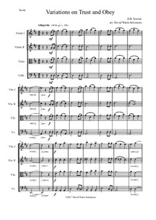 Trust and Obey: Variations, for string quartet by Daniel B. Towner