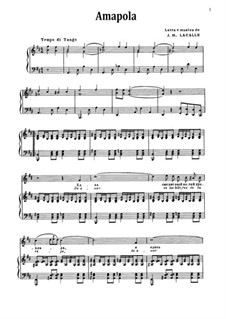 Amapola (Pretty Little Poppy): For voice and piano by Joseph M. Lacalle