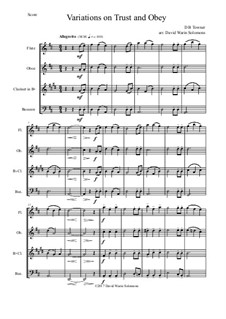 Trust and Obey: Variations, for wind quartet by Daniel B. Towner