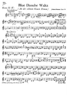 On the Beautiful Blue Danube, Op.314: French Horn II part by Johann Strauss (Sohn)