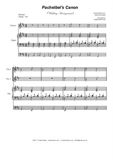Quartet instrument version: For string trio and organ by Johann Pachelbel