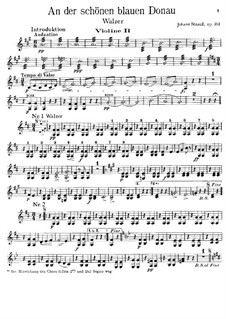 On the Beautiful Blue Danube, Op.314: Violin II part by Johann Strauss (Sohn)
