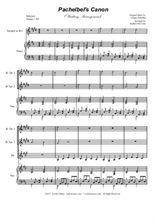 Quartet instrument version: For brass trio and piano by Johann Pachelbel
