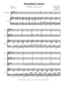 Quartet instrument version: For saxophone trio and piano by Johann Pachelbel