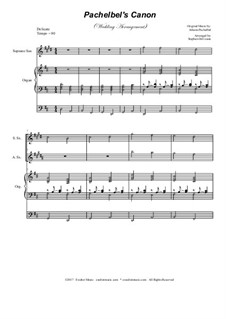 Quartet instrument version: For saxophone trio and organ by Johann Pachelbel