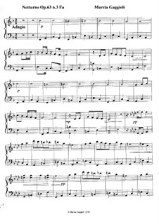 Notturnos, Op.63: Notturno No.3 in Fa Maggiore by Marzia Gaggioli