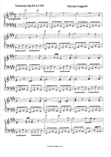 Notturnos, Op.63: Notturno No.4 in Mi Maggiore by Marzia Gaggioli