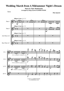 Wedding March: For flute quartet by Felix Mendelssohn-Bartholdy