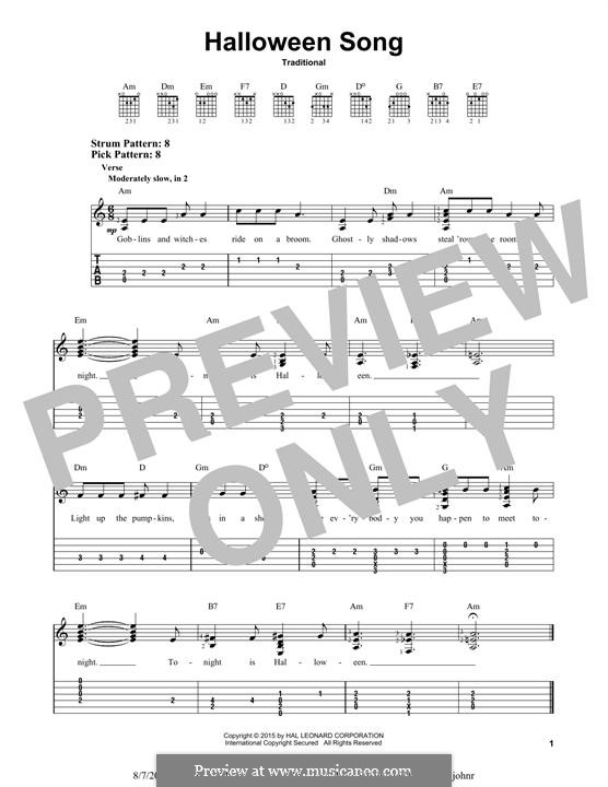 Halloween Song: For guitar by folklore