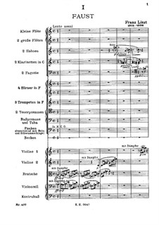 Faust Symphony, S.108: Full score by Franz Liszt