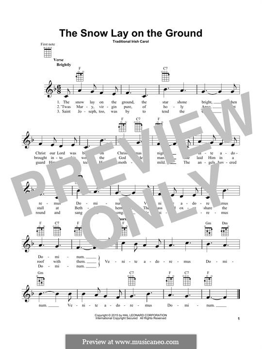Snow Lay The Snow Lay on the Ground by folklore - sheet music on MusicaNeo