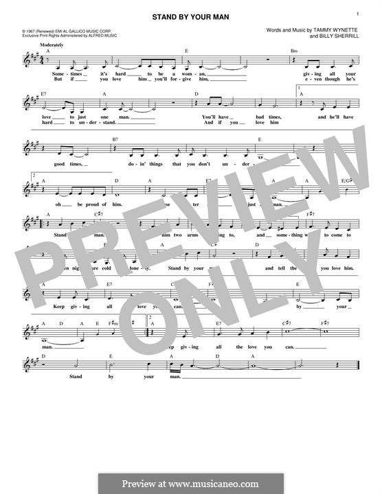 Stand By Your Man: Melody line by Billy Sherrill