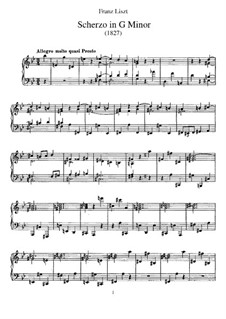 Scherzo in G Minor, S.153: For piano by Franz Liszt