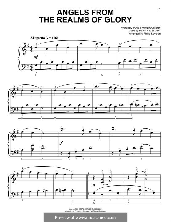 Angels, from the Realms of Glory: For piano by Henry Smart