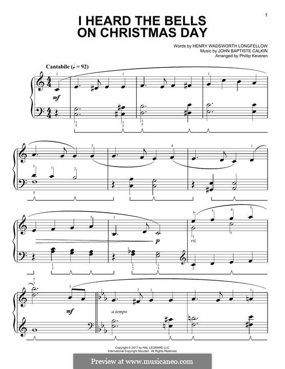 I Heard the Bells on Christmas Day by J. Marks - sheet music on MusicaNeo