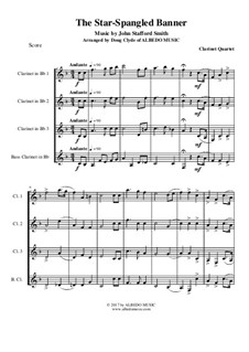 Instrumental version (quartet instruments): For clarinet quartet by John Stafford Smith