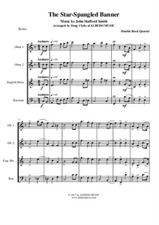 Instrumental version (quartet instruments): For double reed quartet by John Stafford Smith