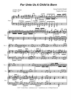 No.12 For Unto Us a Child is Born: For string quartet by Georg Friedrich Händel