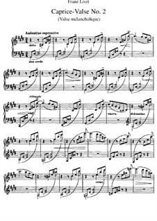 Trois Caprices-Valses, S.214: No.2 Valse mélancolique by Franz Liszt