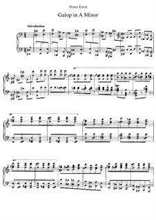 Galop in A Minor, S.218: For piano by Franz Liszt