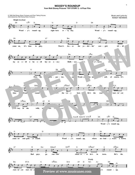 Woody's Roundup (from Toy Story 2): Melody line by Randy Newman