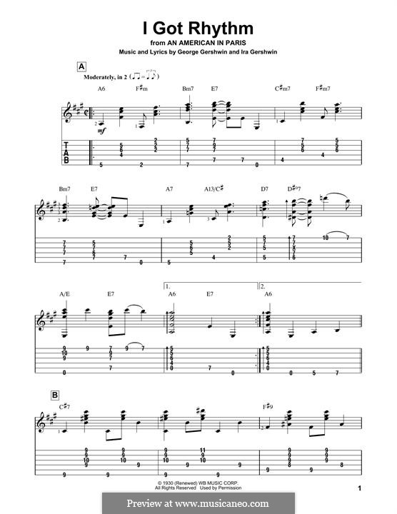 Instrumental version: For guitar with tab by George Gershwin